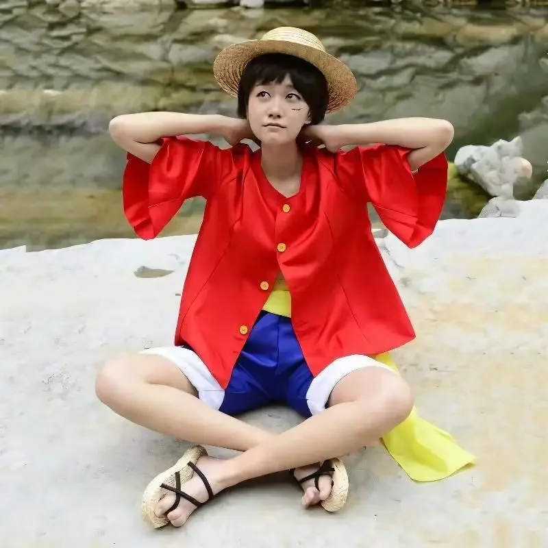 Cosplay Anime Boy - 할로윈 애니메이션 M-몽키 D 루피 풀세트