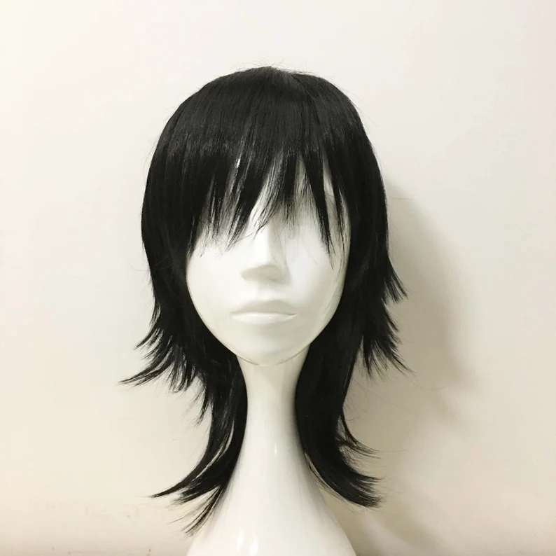 Sword Art Online Cape - 남녀공용 이모 가발, 검은색 숭어 스타일,
