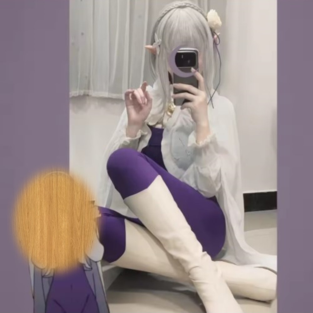 새로운 에밀리아 레제로 코스프레 의상 가발 섹시한 보라 - Anime Cosplay Re Zero 리뷰 및 가격