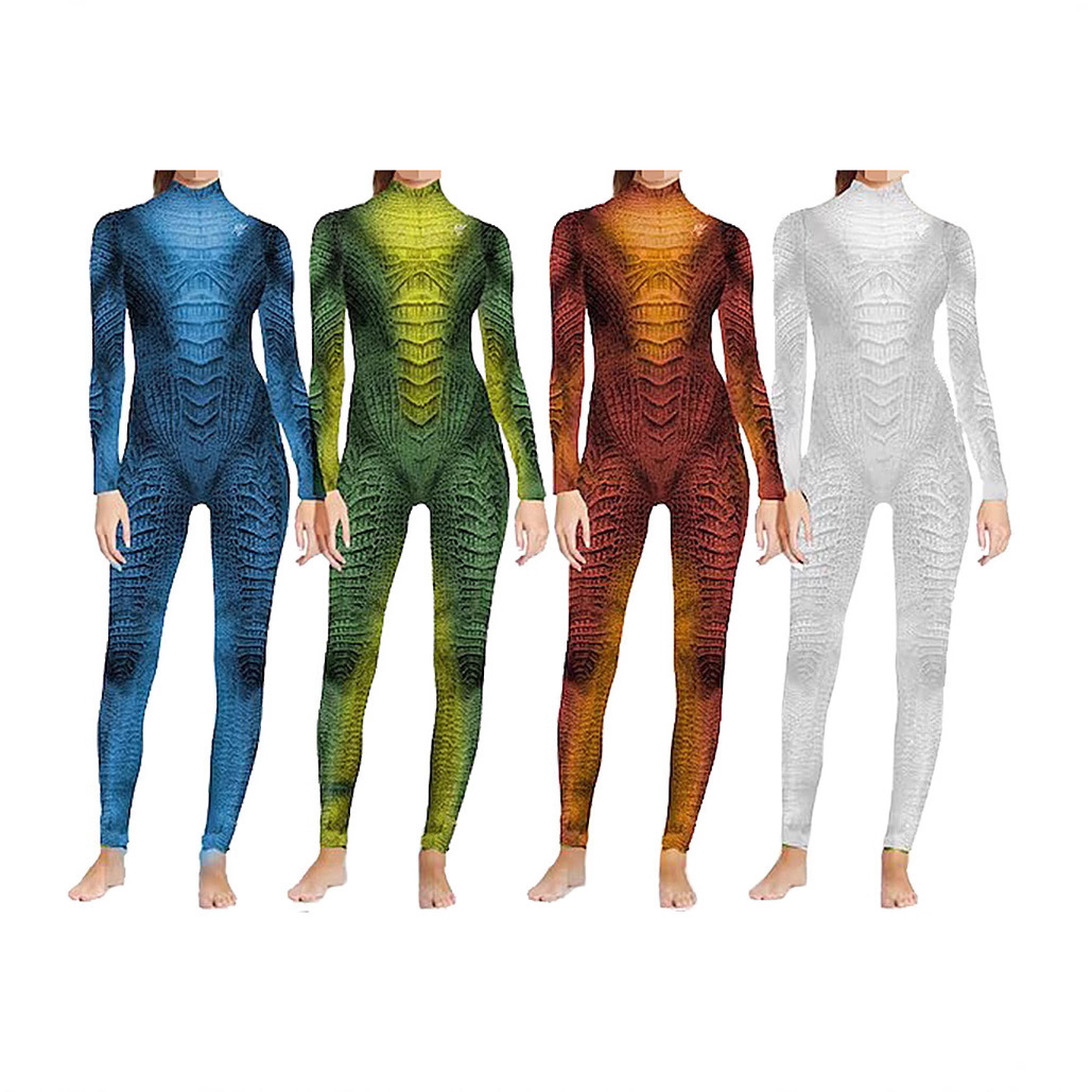 파충류 동물 공연 의상 여성 도마뱀 점프수트 코스프레  - Anime Cosplay Jumpsuit 리뷰 및 가격