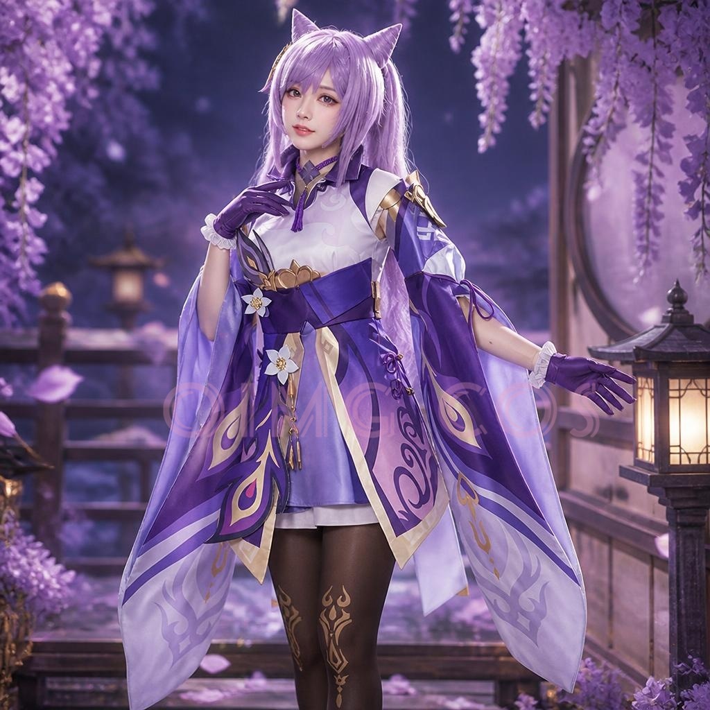 Genshin Impact Keqing 코스프레 의상  - Anime Cosplay Jumpsuit 리뷰 및 가격