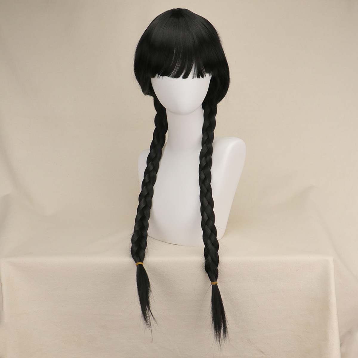 긴 고딕 코스프레 가발 여성용 긴 검은색 땋은 머리 합 - Anime Cosplay Long Black Hair 리뷰 및 가격