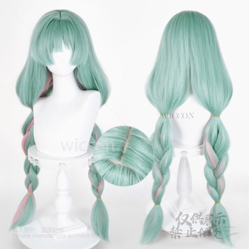 애니메이션 Phrolova 코스프레 가발 그린 핑크 혼 - Anime Cosplay Wig 리뷰 및 가격
