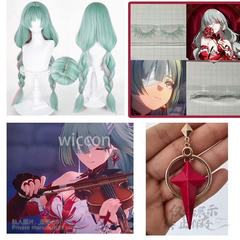 애니메이션 Phrolova 코스프레 가발 그린 핑크 혼 - Anime Cosplay Wig 리뷰 및 가격