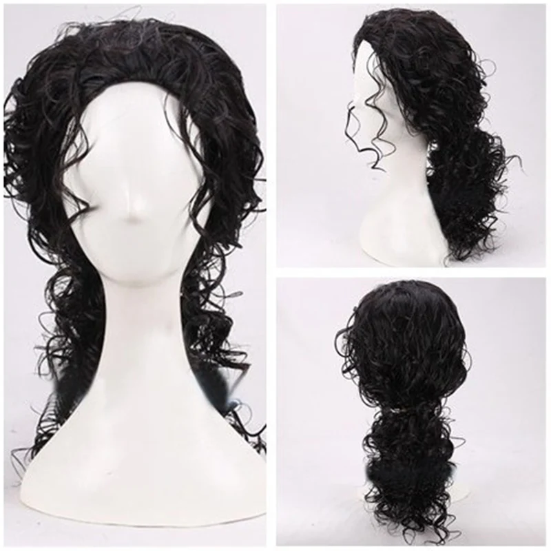 2026 마이클 잭슨 코스프레 블랙 가발 마이클 롤플레 - Anime Cosplay Long Black Hair 리뷰 및 가격
