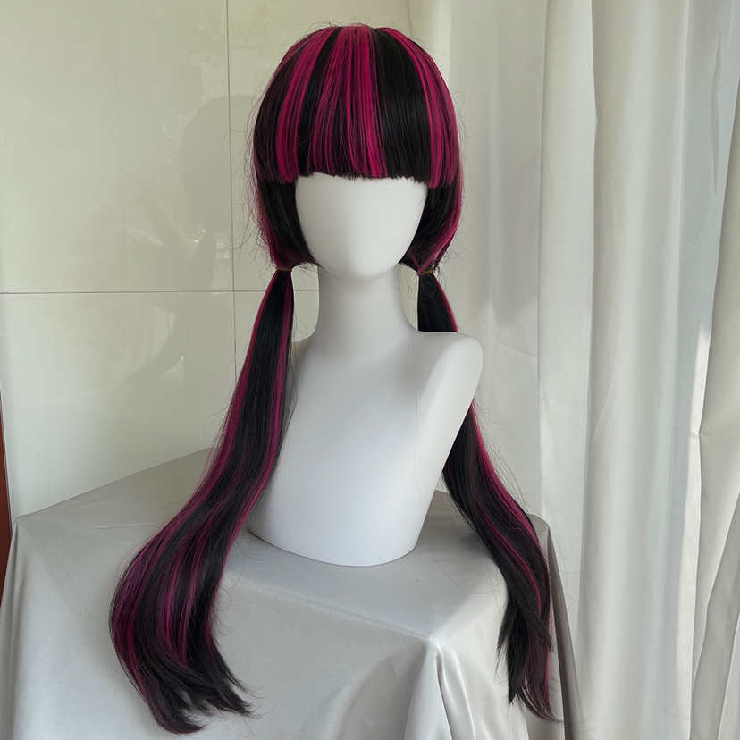 고품질 영화 드라큘라우라 코스프레 가발 긴 스트레이트  - Anime Cosplay Long Black Hair 리뷰 및 가격